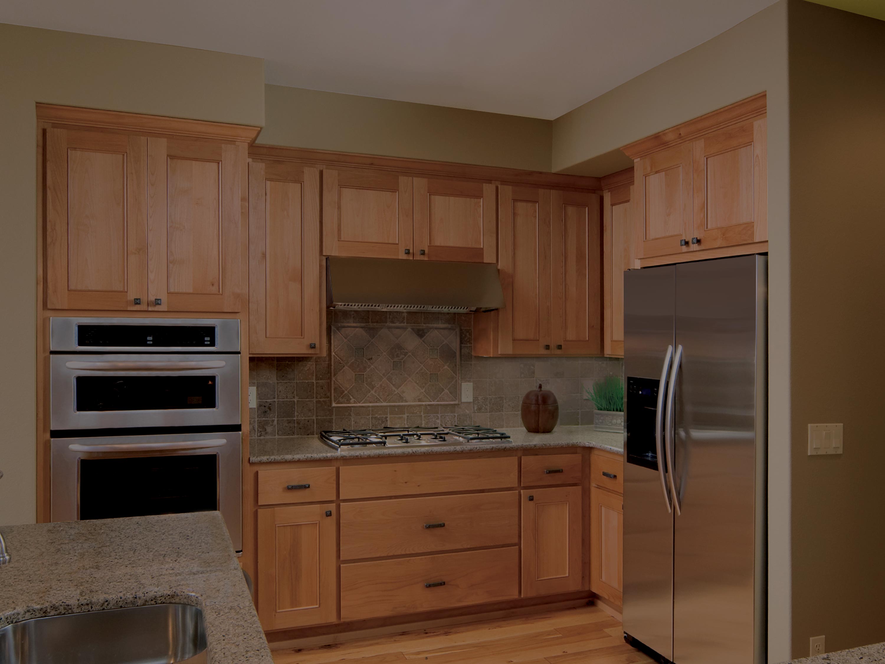 kitchen before Natural Light tubular skylight installed